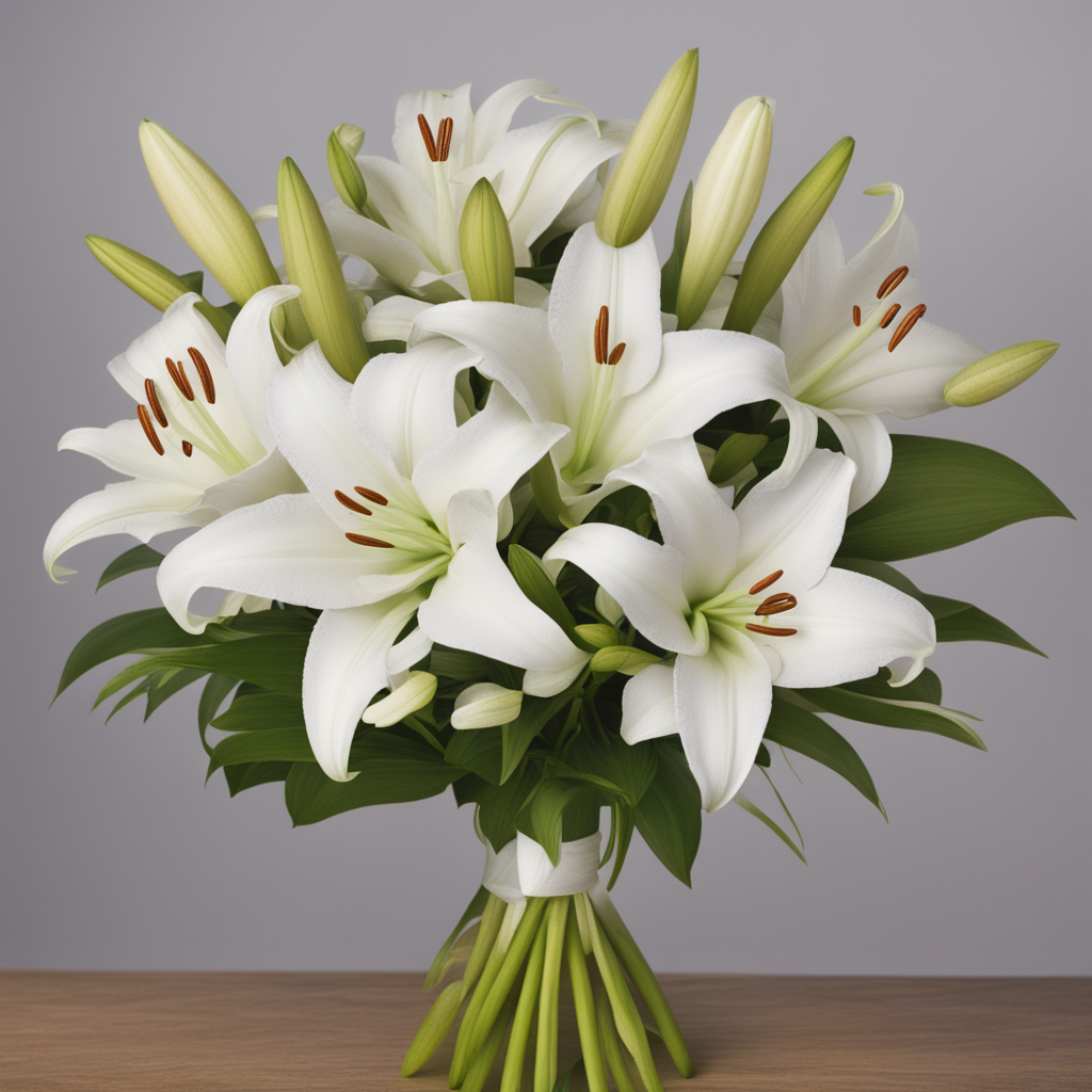 bouquet of white lilies